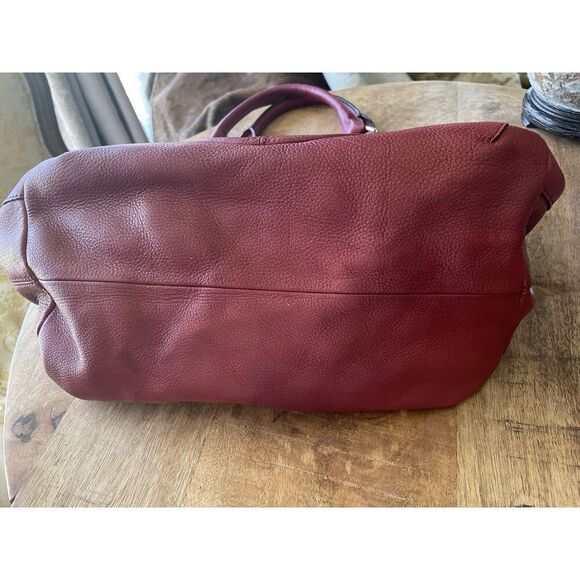 B Makowsky Red Leather Shoulder Bag Tote Hobo Purse Large Satchel Excellent - Picture 4 of 12